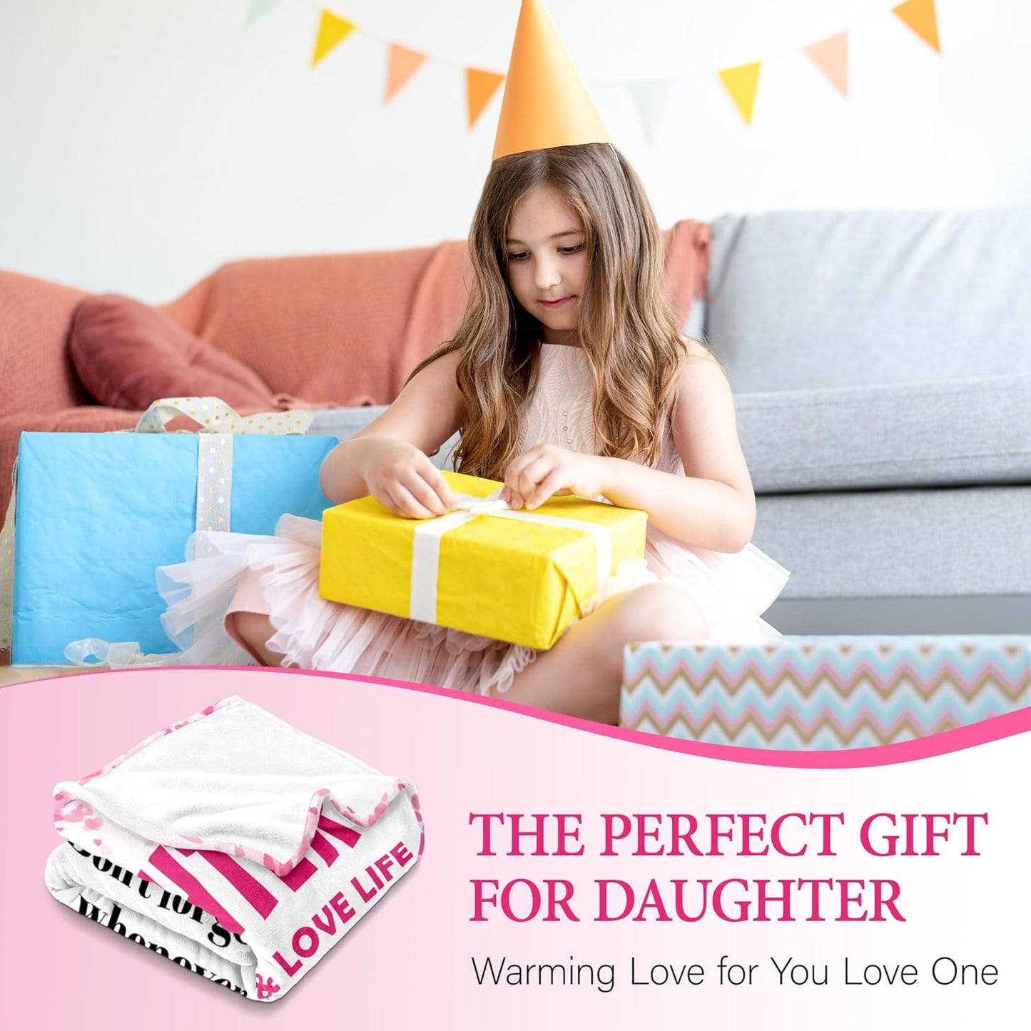 Easter Basket Stuffers for Kids - Daughter Gifts from Mom Dad - Daughter Birthday Gifts - Easter Gift for Kids - Mothers Day Graduation Gift for Daughter's - to My Daughters Blanket 60"X 80"