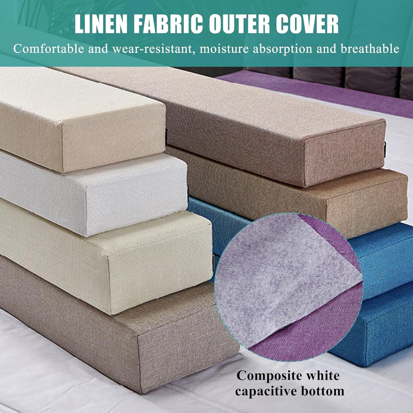 Mattress Extender, Bed Gap/Space Filler, Headboard Pillow Between Headboard and Mattress or Wall, High-Density Foam with Removable Cover（Light Grey-Full-54 * 2 * 6in）