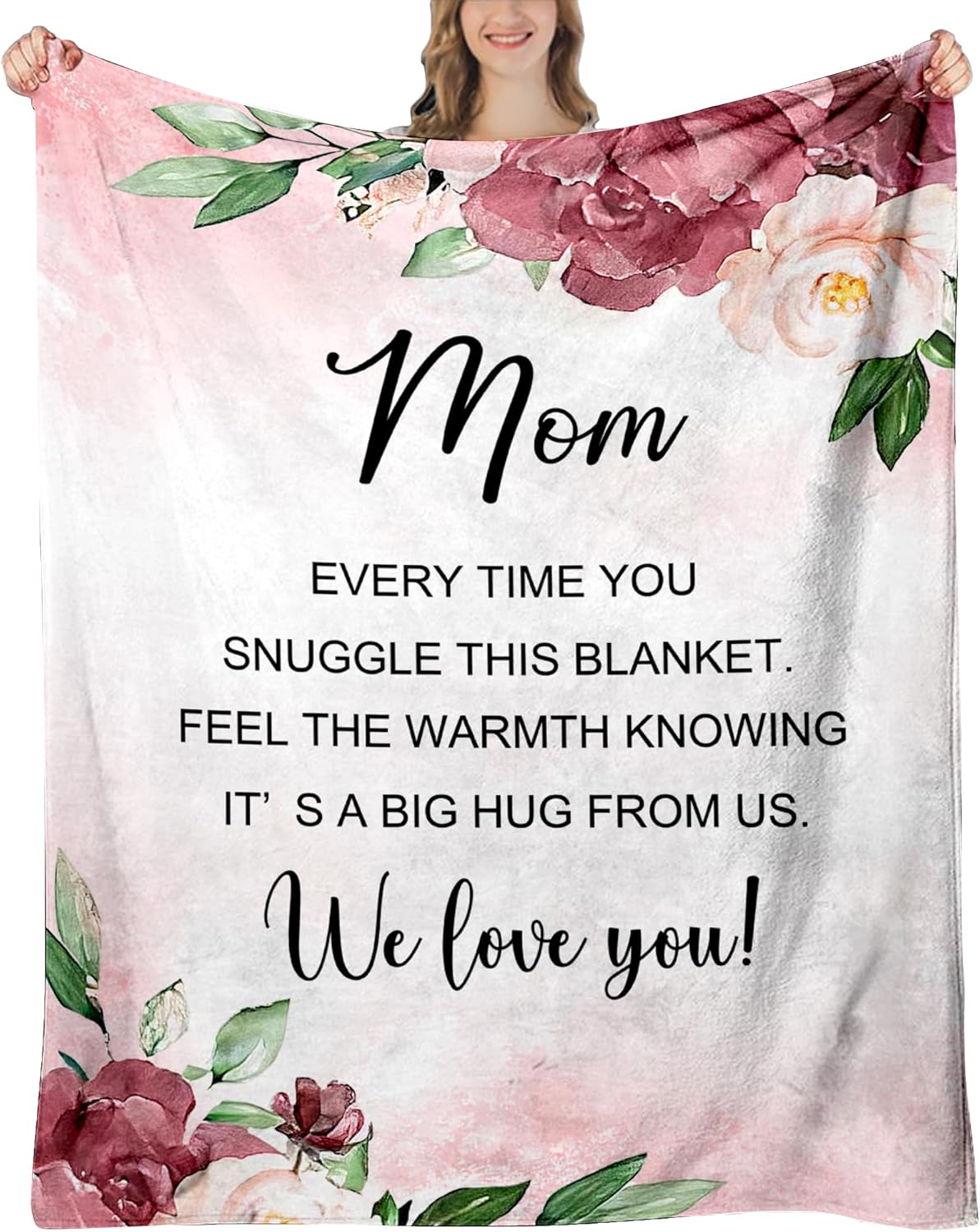 Mom Blankets from Daughter - Christmas Birthday Gifts for Moms, Mom Blanket, Presents for Mama Mother, Gifts for Moms Birthday, Mother Day, Soft Flannel Throw Blanket, 60"x50"