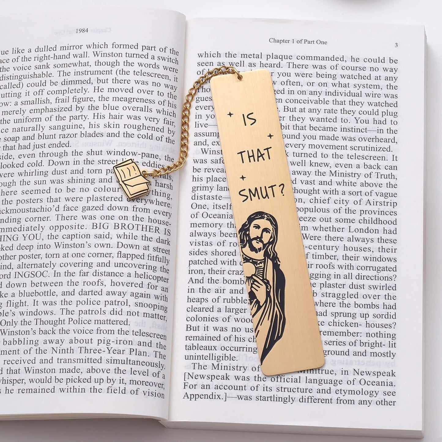 Funny Peeking Jesus Bookmark Gift, Metal Book Mark with Book Charm Gift, Christian Religious Gag Gift for Women Men, Spicy Reader Book Accessories, Book Lovers Book Club Gift, Gold