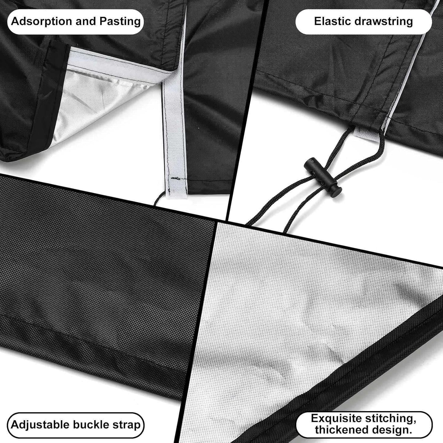 XhuangTech 38’’×22’’ Garden Wagon Cover Black, 420D Fabric Portable Folding Trolley Cart Cover Waterproof Dustproof, Festival Trolley Protective Cover for Outdoor Camping Shopping