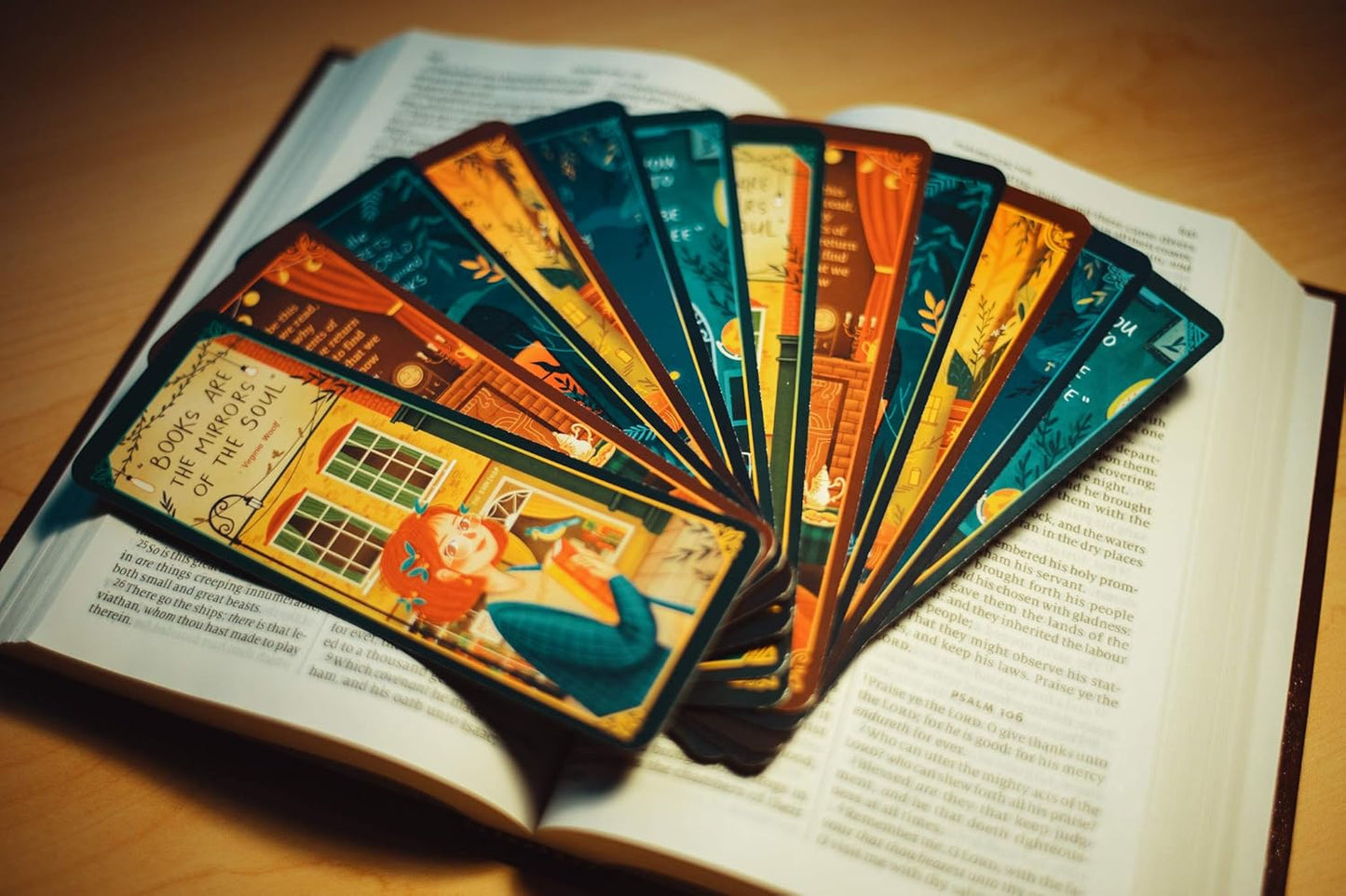 Aesthetic Bookmarks for Book Lovers - 12 Artwork Book Markers for Women & Men - Double-Sided Bulk Bookmarks for Kids & Teens - Unique & Cool Book Markers for Men Book Accessories by Livin Harmony