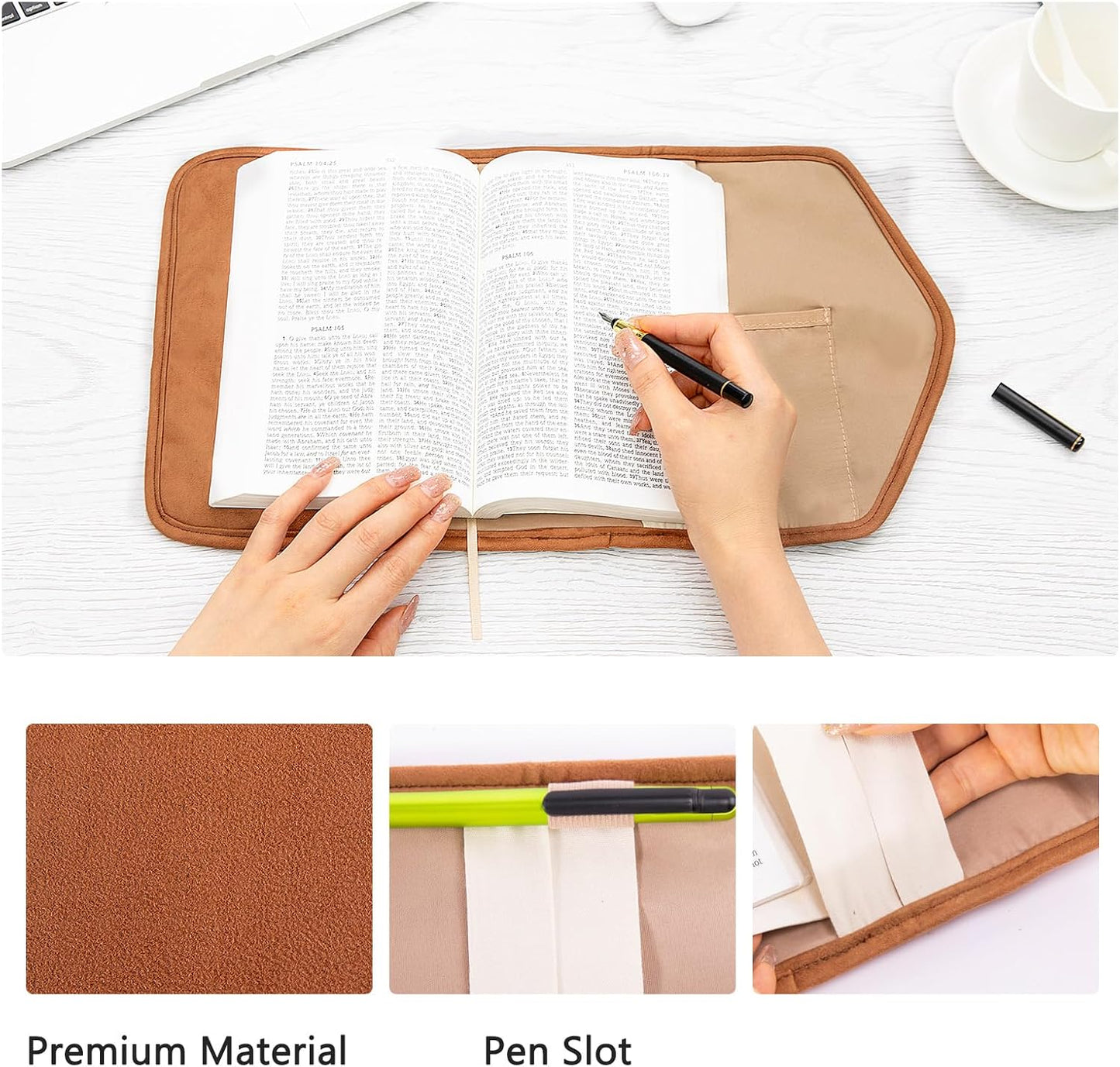 Reusable Adjustable Book Cover with Strong Magnetic Closure – Soft Protective Book Sleeve for Paperback & Hardcover, Fits 8" x 6" x 1.5" Books, Reusable & Flexible Book Protector