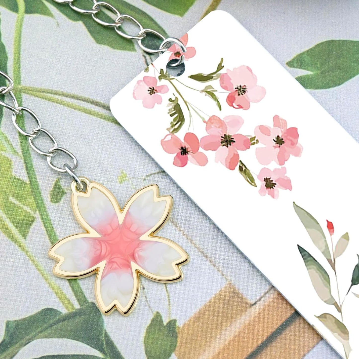 Cute Bookmarks Flower Bookmark Metal Bookmarks Floral Book Marks for Reading Women Kids Book Markers for Women Reading Accessories Pink Bookmark for Book Lovers