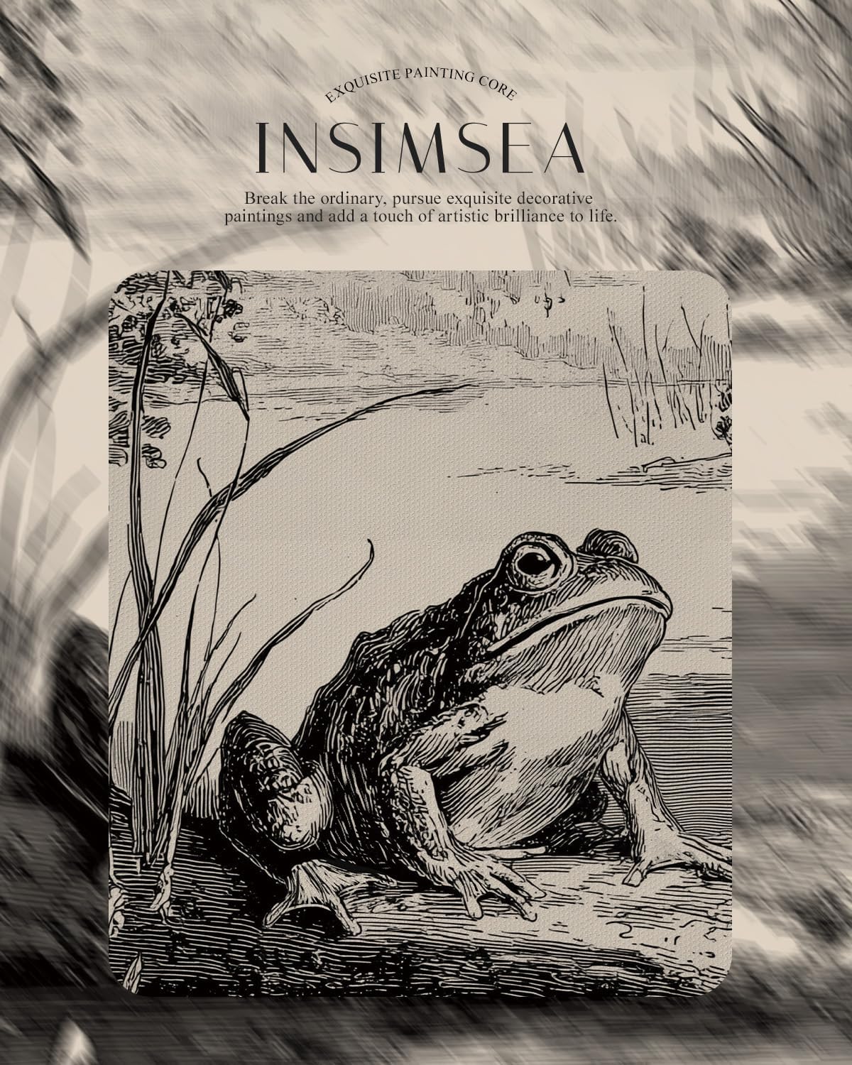 InSimSea gold framed art,16x13 Vintage Frog Illustration Wall Art Classic Nature Engraving Style Framed Print, Cottagecore Wildlife Decor for Living Room, Study, Entryway, Gallery Wall