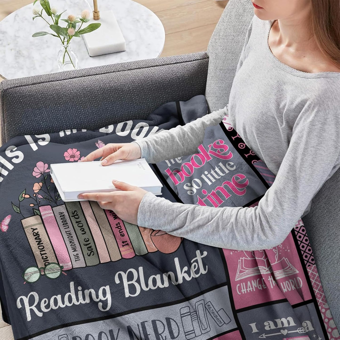Book Lovers Gifts for Women - Gifts for Book Lovers - Gifts for Readers - Reading Gift for Books Lovers - Bookish Gifts - Books Club Librarian Bookworm Gift Throw Blanket 60"x50"
