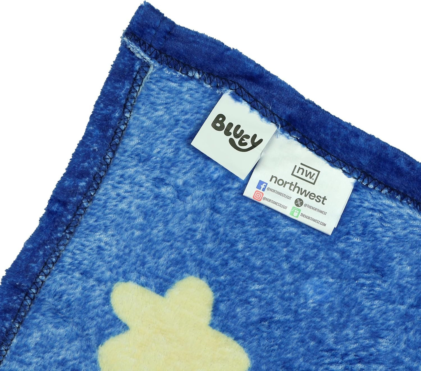 Bluey Blanket Sleepy Blue Night Soft Plush Micro Raschel Throw 46" X 60"