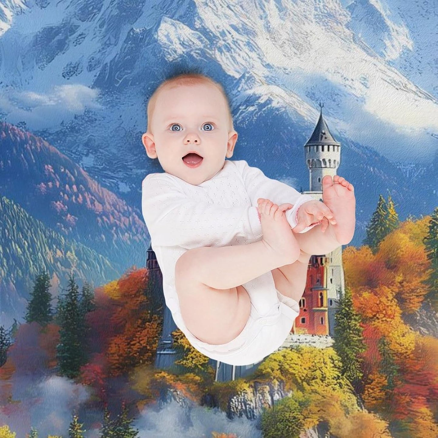 Schloss Neuschwanstein Throw Blanket for Couch Bed Plush Cozy Fuzzy Flannel Blanket for All Season 30"x40"