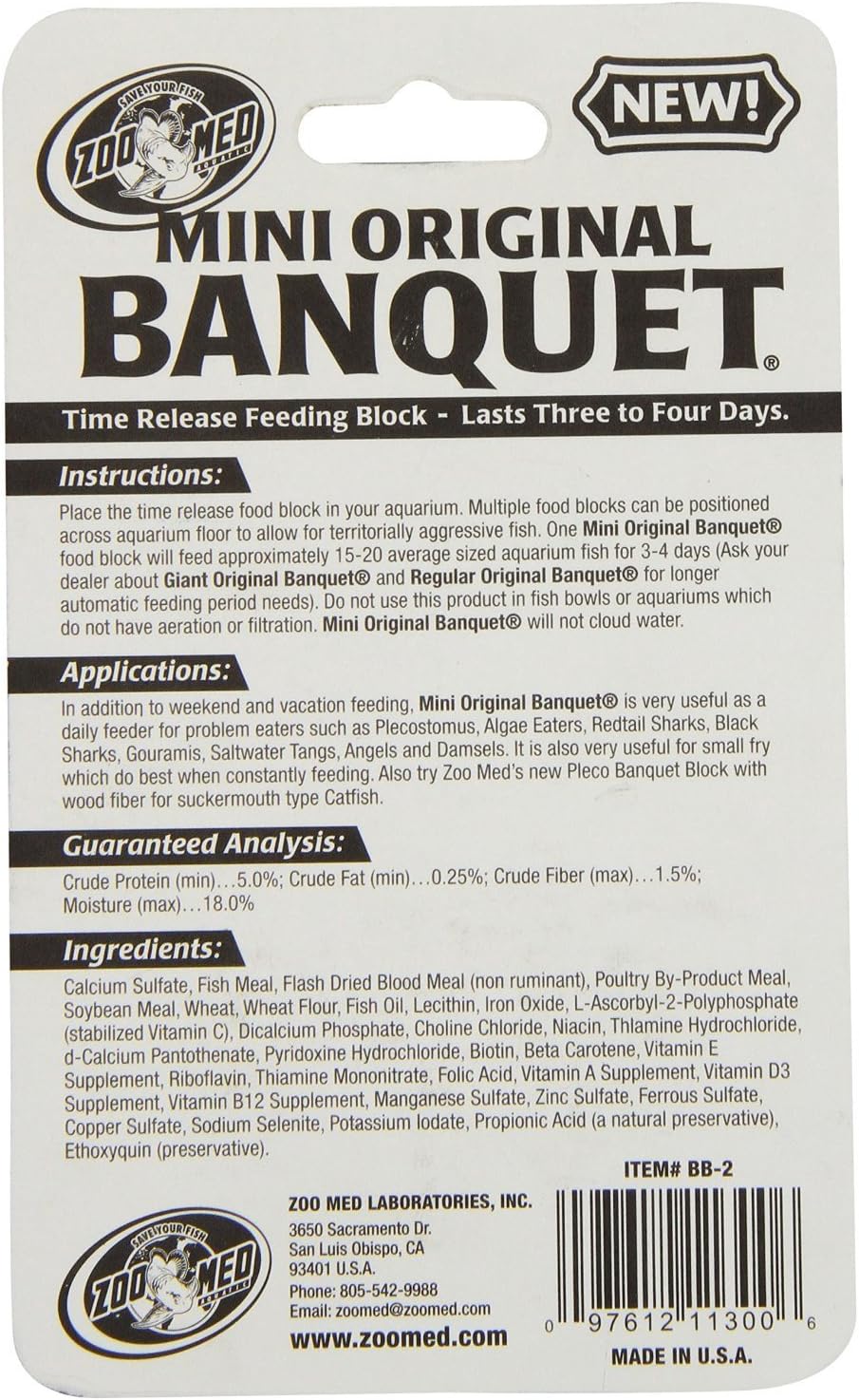 Zoo Med Laboratories Mini Banquet Block Feeders - 18 Blocks Total (3 Packs with 6 Blocks per Pack)