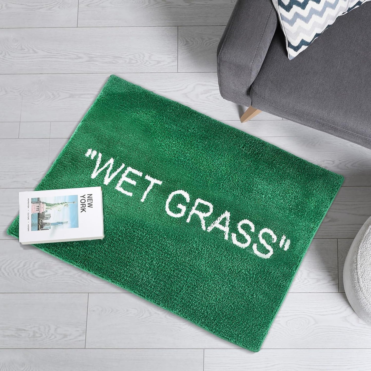 DERMAEX Alivora Wet Grass Rug for Bedroom-Non Slip Wet Grass Carpet for Living Room-Green Grass Rug is Machine Washable Home Floor Mat-Premium Area Rug for Home Decor [31.5 x 23.6]-L8