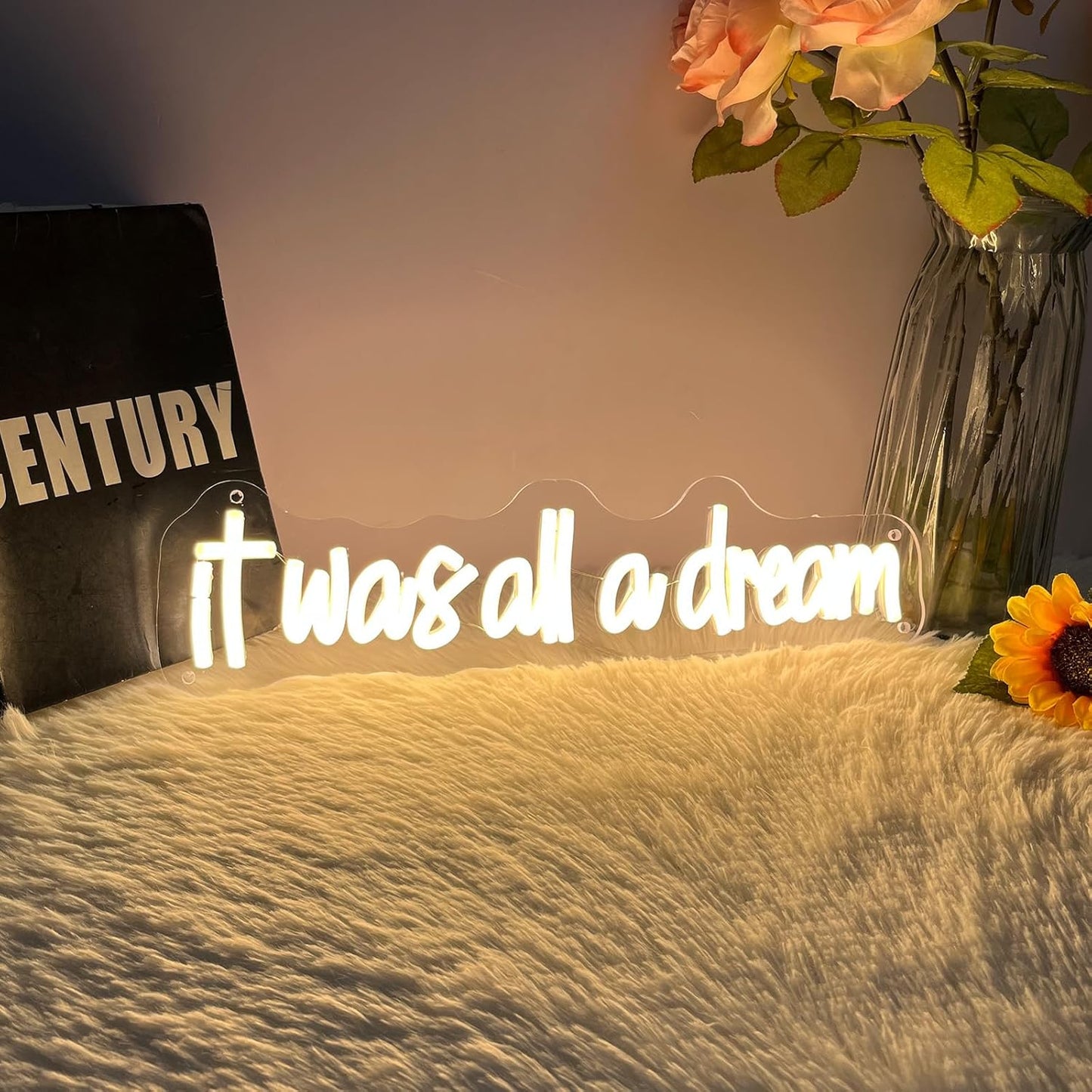It Was All A Dream Neon Sign USB Powered Three Adjustable Brightness It Was All A Dram Neon LED Signs for Room Decor for Living Room Bedroom Wedding neon SIgn Chrisma Gifts Birthday Gifts
