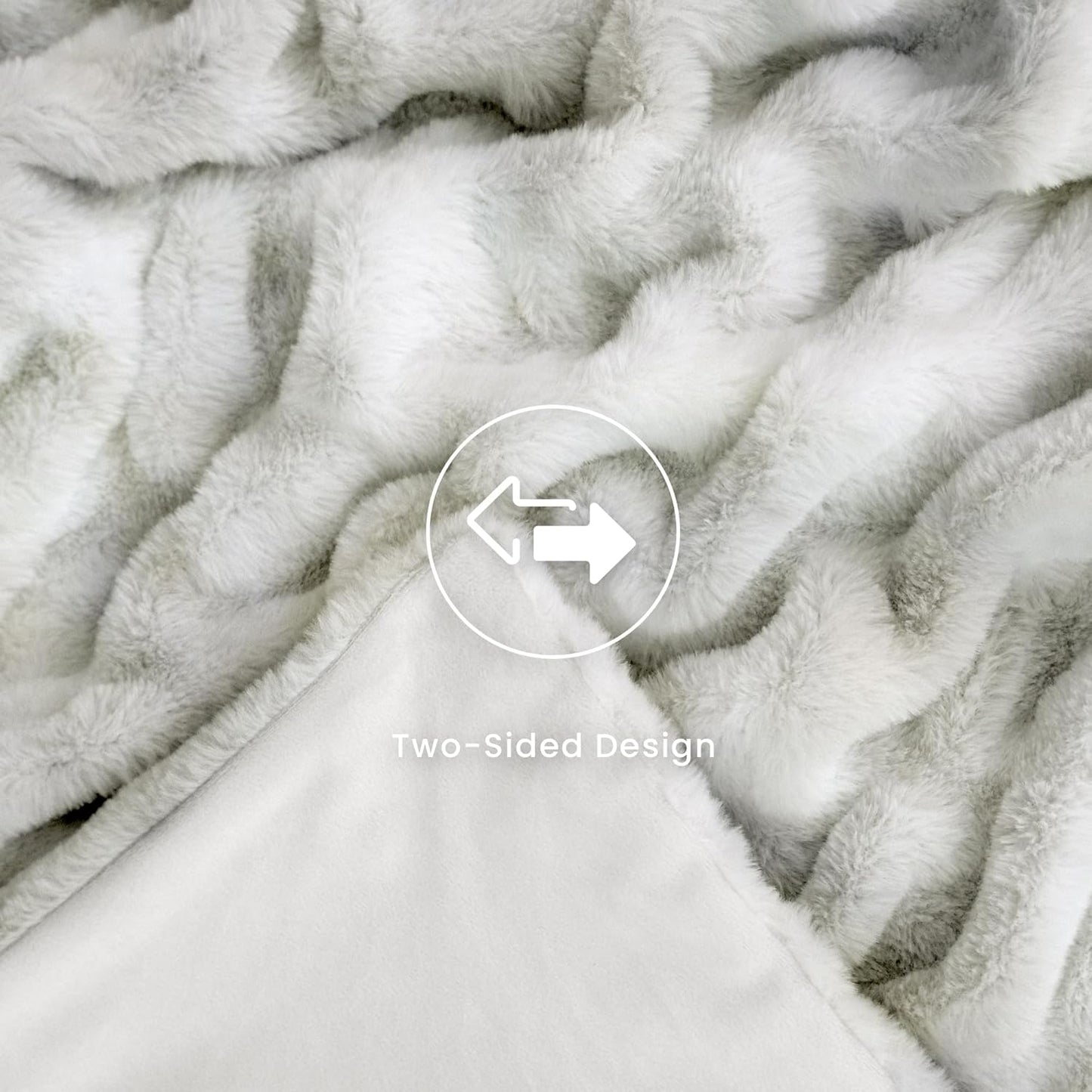 Ultra Soft Faux Rabbit Fur Throw Blanket, Cozy Fuzzy Blanket for Couch Bed, Plush Warm Decor, Luxury Thick Fluffy Blanket for Women,50x60 inches, Tie-Dyed in White and Gray