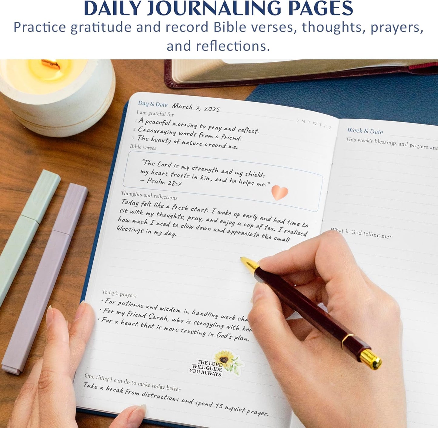 Legend Prayer Journal for Women & Men – Daily Devotional Notebook – Bible Study Supplies & Accessories – Faith Based Gifts – Religious Planner & Spiritual Gods Book, 5.8 x 8.3" (Mystic Blue)