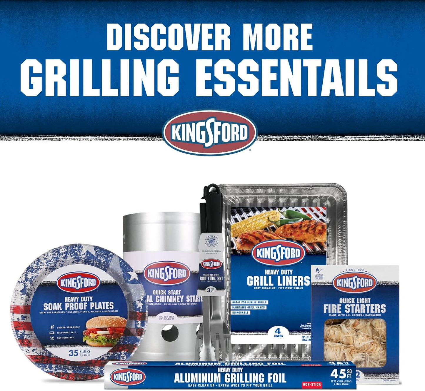 KINGSFORD Heavy Duty Deluxe Charcoal Chimney Starter, Large Capacity Zinc Steel BBQ Fire Starter with Heat Shield and Stay-Cool Handle, Vented Base Air Vents for Fast Even Lighting