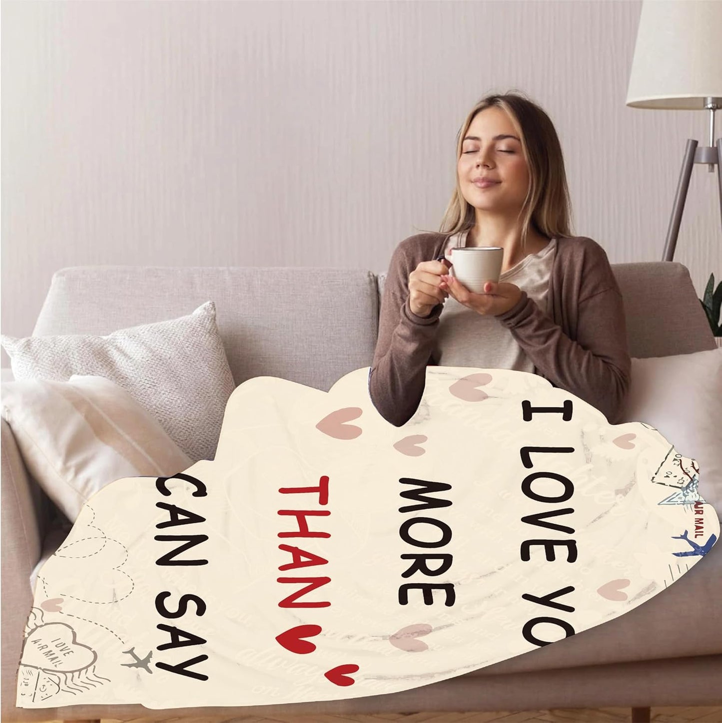 Romantic Love Blanket Gift – Cozy Flannel Throw for Wife Husband Girlfriend Boyfriend, Anniversary Wedding Valentine’s Day Blanket, Sentimental Gift for Couples and Family