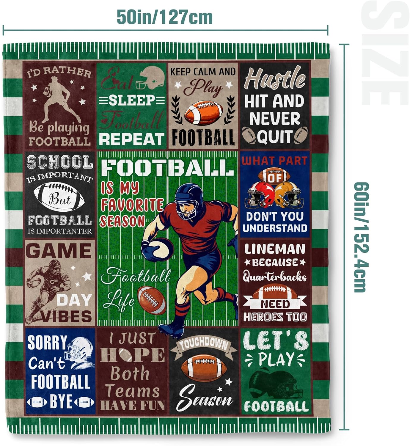 Football Blanket Gift for Coach Football Coaches Appreciation Gifts from Team Soft Plush Blanket for Men Kids Game Room Decor(50x60 Inch)