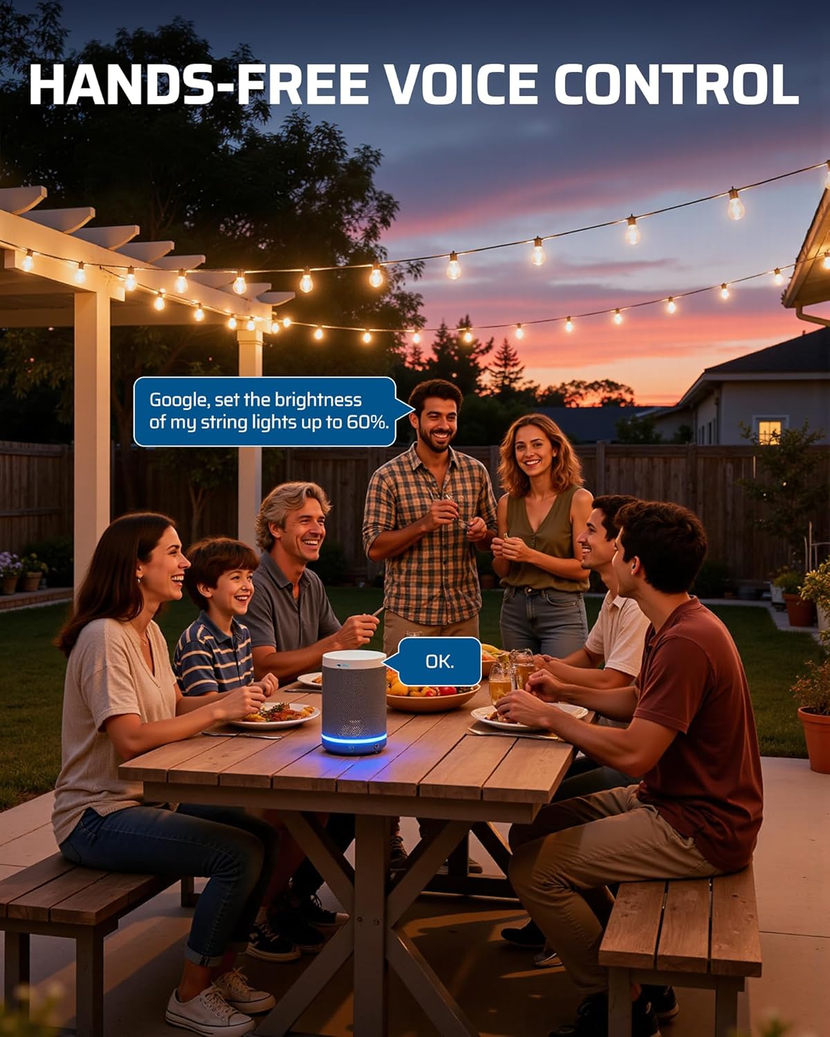 DEWENWILS Wi-Fi Matter Smart Dimmer Plug, Remote Control, 2 Grounded Outlets, Work with Alexa/Google Home, Support 200W Dimmable LED & 400W Tungsten Bulbs, Outdoor Dimmer for String Lights