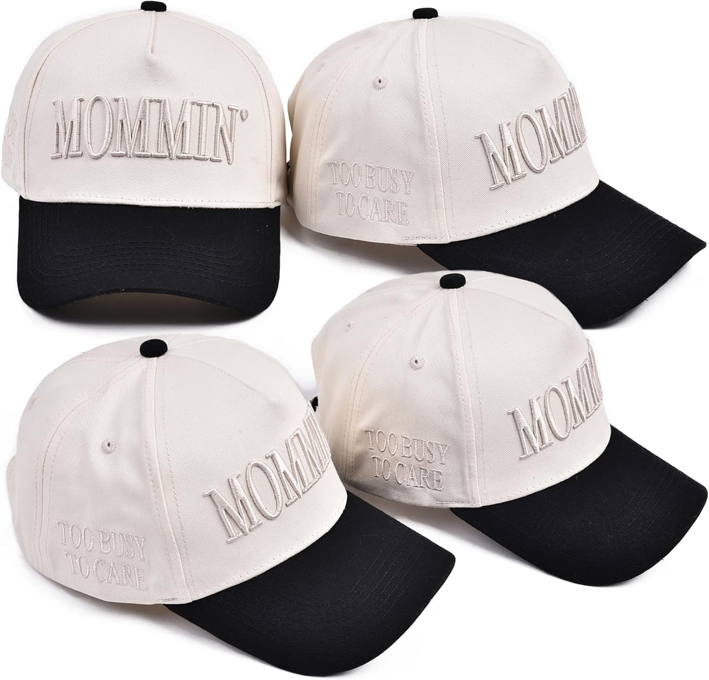 Women’s Mommin Trucker Hat – Vintage Two-Tone Ponytail Baseball Cap, Embroidered Adjustable Hat, Great Gift for Mom & Women