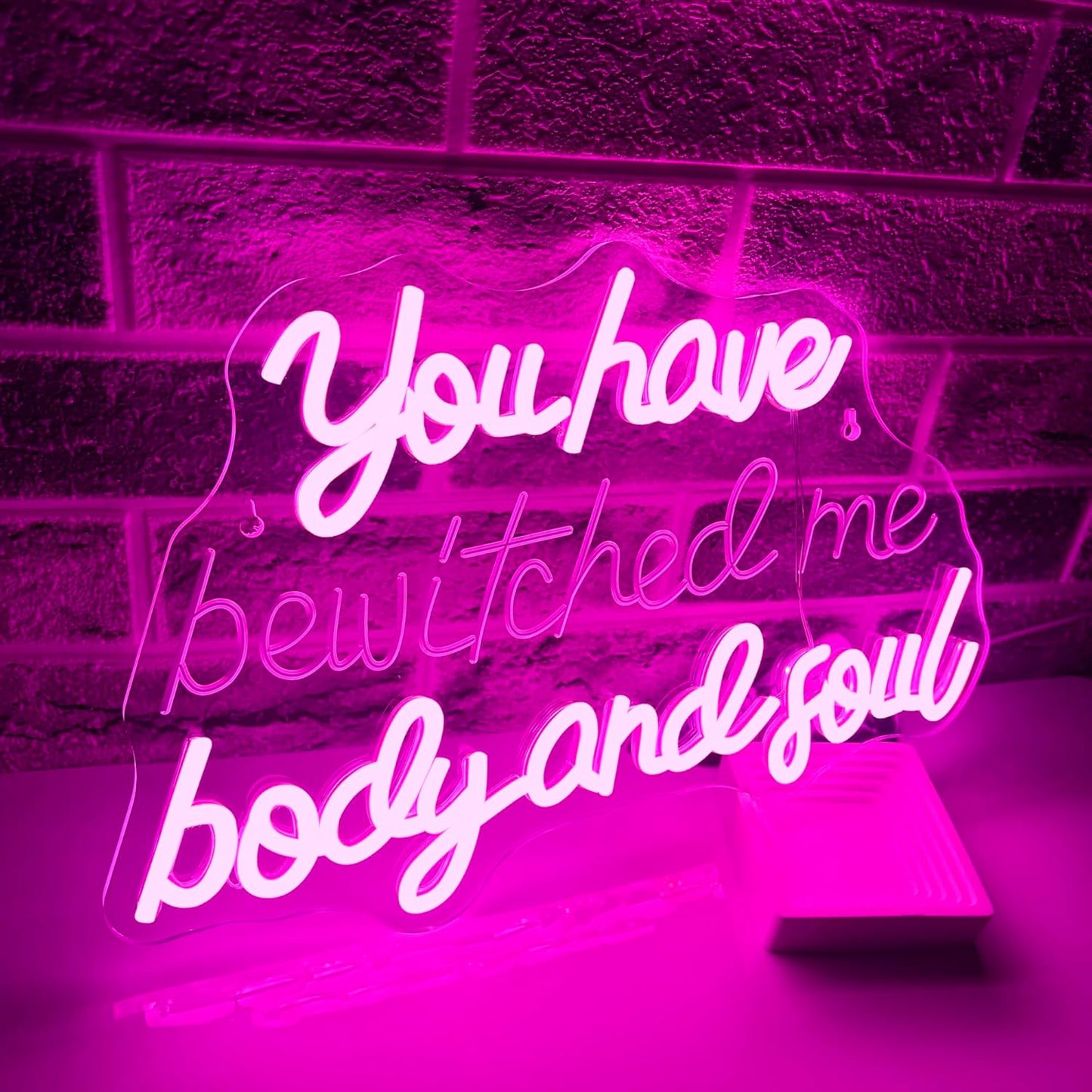 Mutank You Have Bewitched Me Body And Soul Neon Sign, Wedding Neon Light USB Powered LED Dimmable, for Wedding Engagement Party Decor Home Bedroom Living Room Bar Decor Sign(15.7 * 10.2)(Pink)