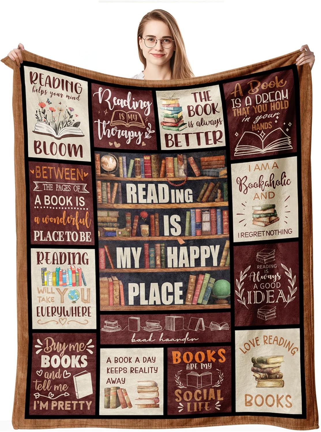 Christmas Gifts,Book Lover Gifts for Women,Gifts for Book Lovers Women,Gifts for Reading Lover Bookish,Best Bookworm Gifts on Birthday Christmas,Gifts for Readers Blanket 50" x 60"