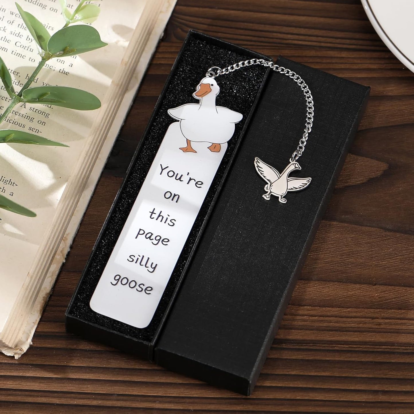 Funny Silly Goose Bookmarks - Cute Boo Basket Stuffers Book Mark Reading Accessories Women Girls Kids Bookish Lovers Metal Bookmark Practical Gifts College Students Back to School Birthday