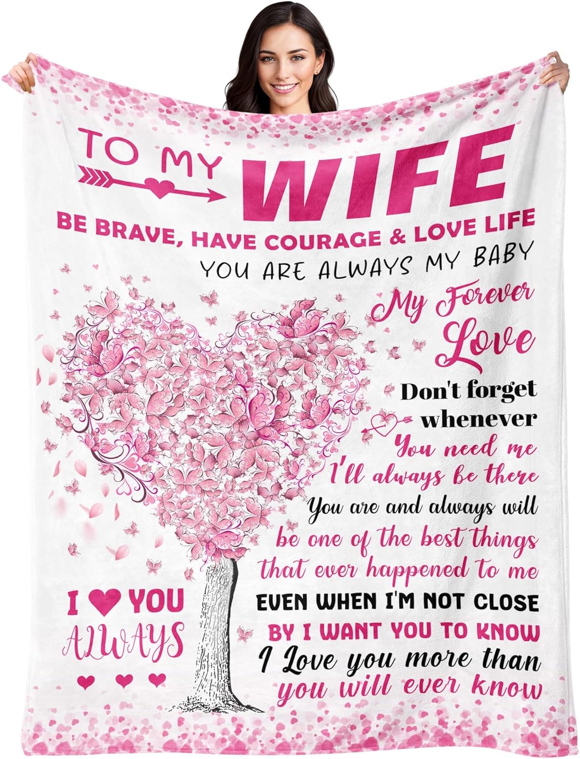 Anniversary Wedding Gifts for Women - Wife Birthday Gifts from Husband - Mothers Day Blanket Gift for Wife - Christmas & Valentines Day Romantic I Love You Gift for Her - to My Wife's Blanket 50"x60"