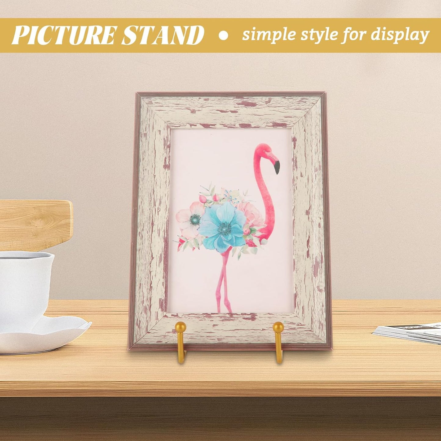 DAJAVE 20 Pack Plate Stands for Display 6 Inch Plate Holders Display Stands, Gold Picture Frame Stand Metal Frame Holder Stands for Book, Small Easel, Decorative Plate, Plaque,Tabletop Art
