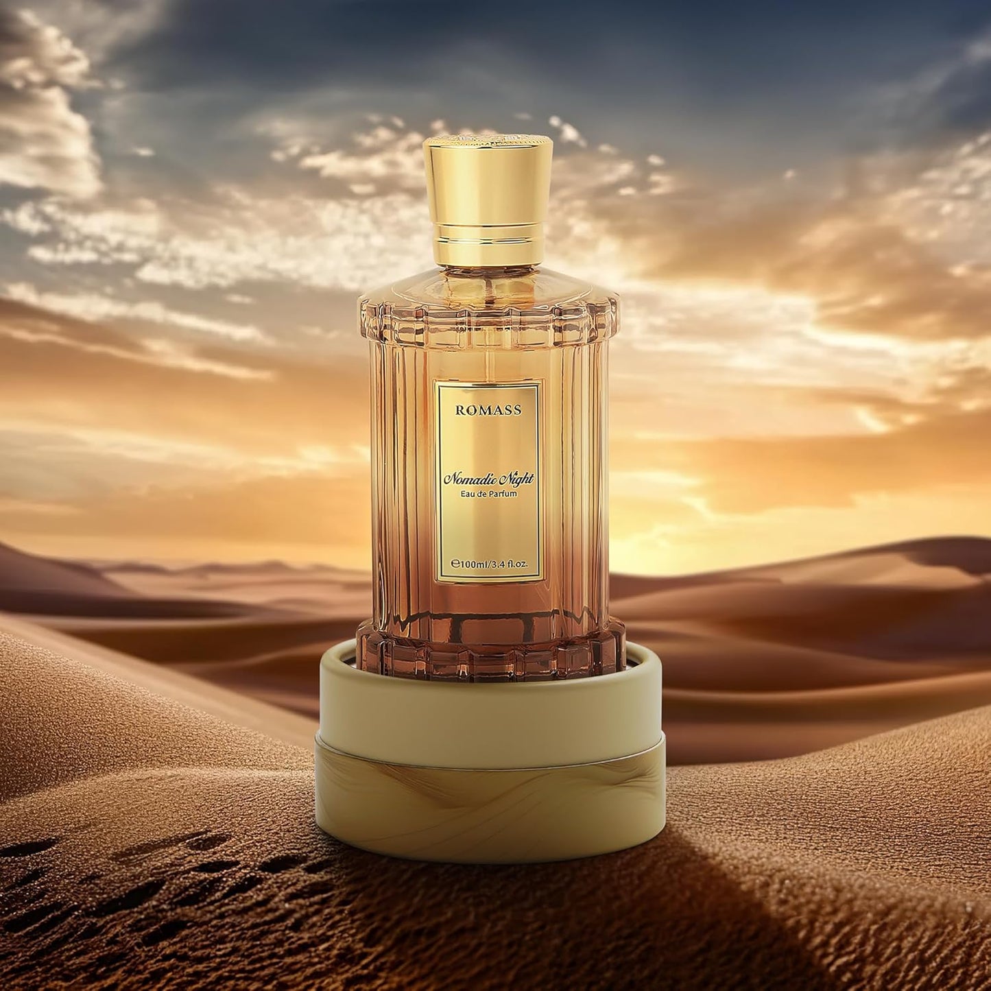 ROMASS Nomadic Night Eau de Parfum Unisex Fragrance with Smoked Oud Desert Sage & Starry Amber 3.4oz/100ml