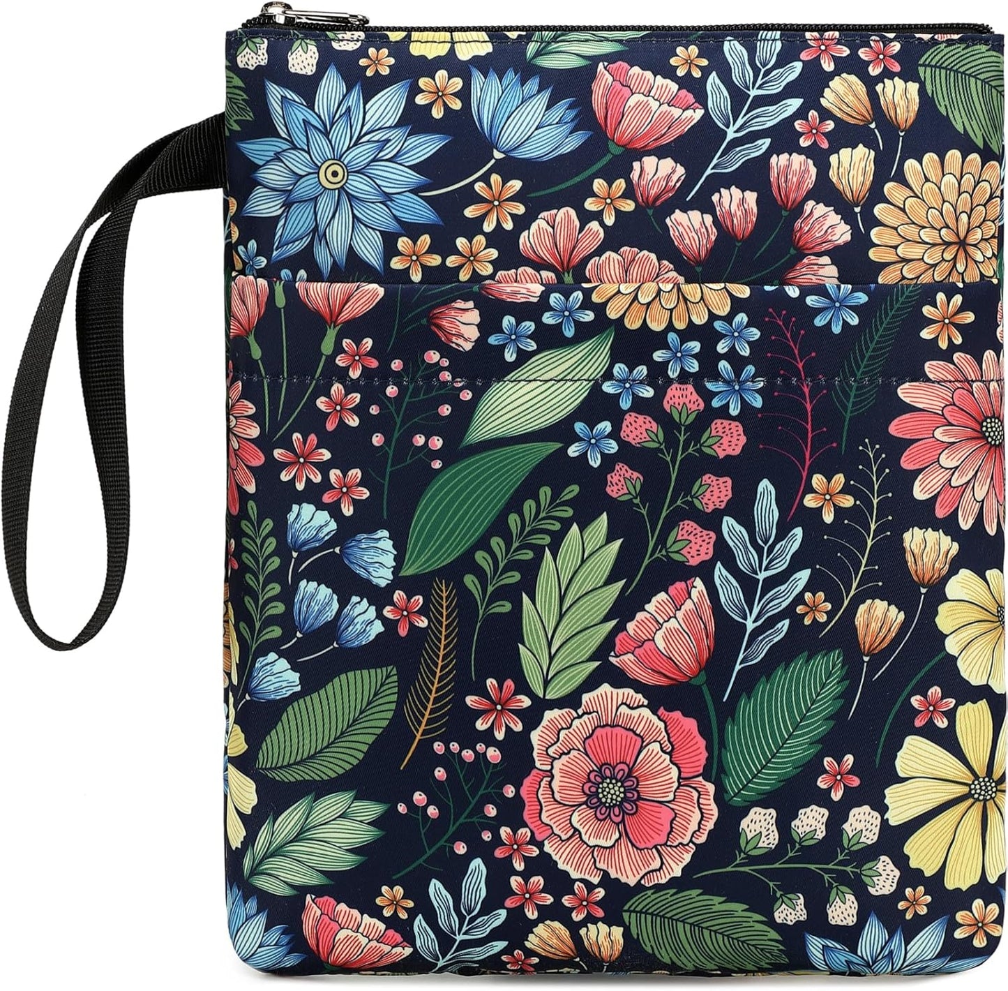 DSIUE Book Sleeve Book Lover Gifts Book Protector with Zipper, Book Covers for Paperbacks, Book Pouch with Pockets, Book Accessories,11.4 X 9 Inch