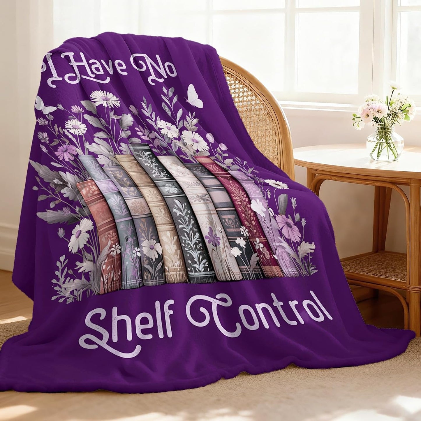 Book Lovers Gifts for Women, Reading Lovers Blanket, Reading Gifts, Bookworm Bookish Books Club Librarian Reading Gift, Reading Accessories for Book Lovers, Soft Bed Couch Decor Throw 50"x60"(Purple)