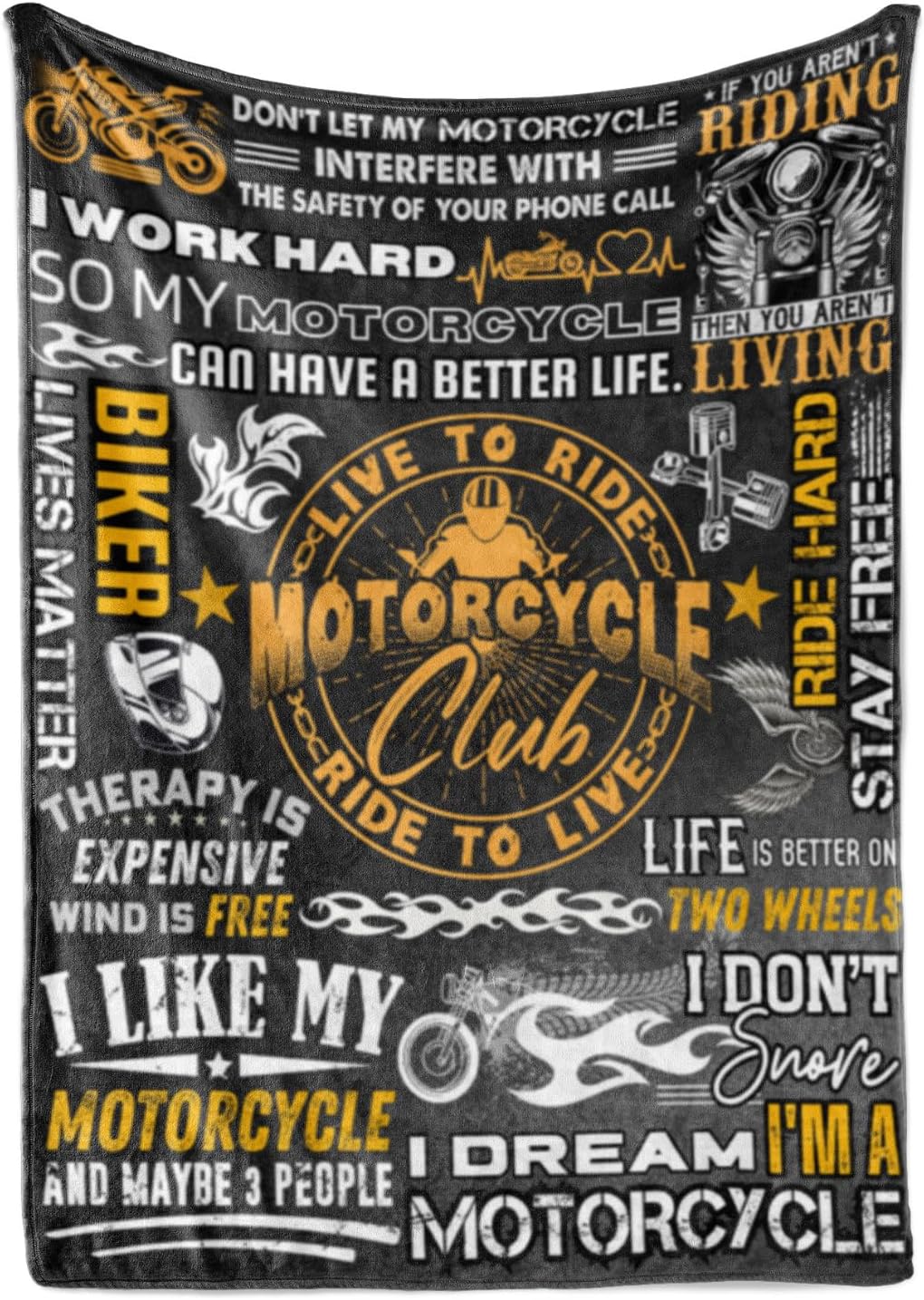InnoBeta Motorcycle Gifts for Men, Motorbike Throw Blanket for Men, Motorcycle Club, Motor Lover Biker Rider, Father's Day, Christmas, Birthday - 50"x65"
