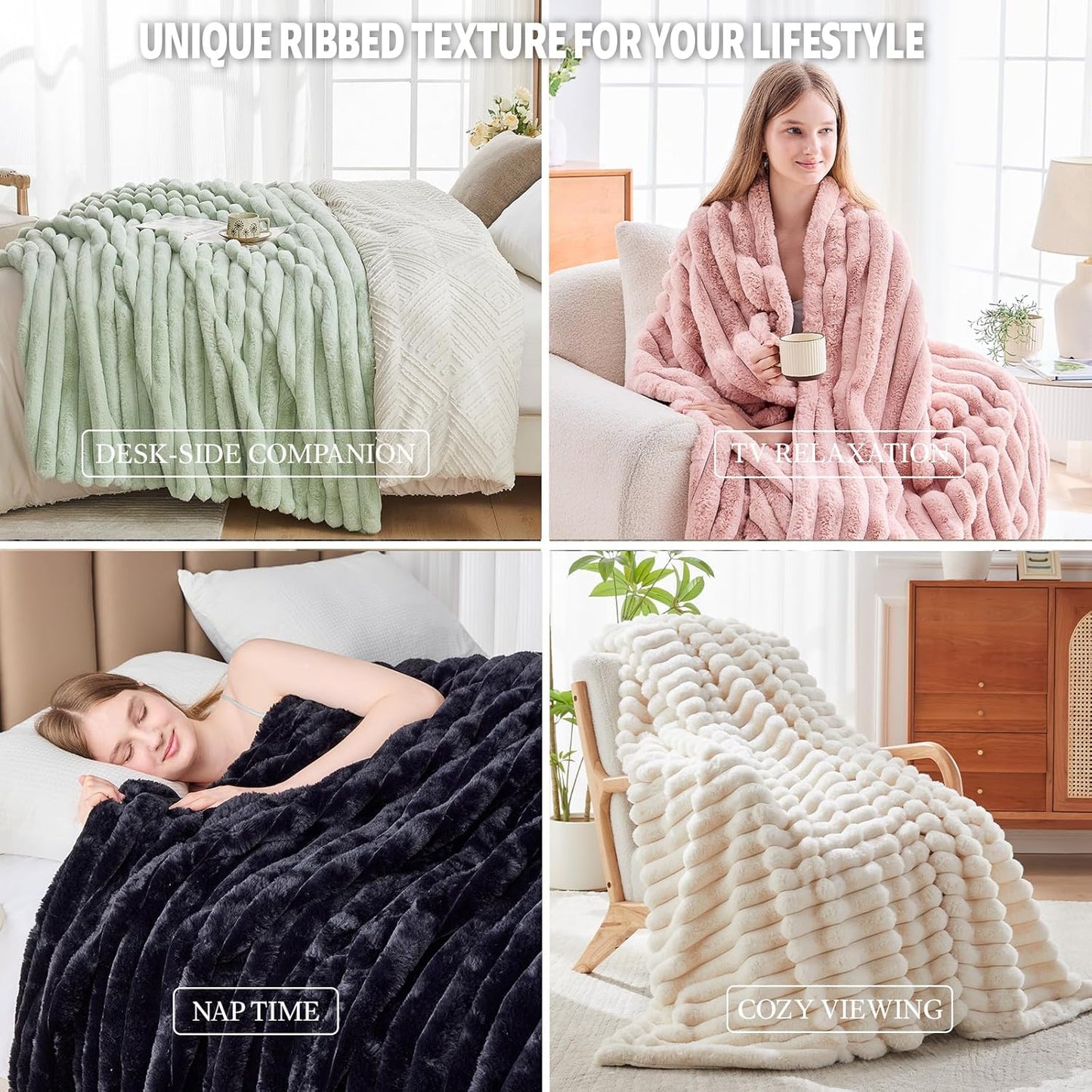 Heated Blanket Electric Thick Striped Flannel Heating Blanket Throw Blanket 50"x60",10 Heat Settings, 1-12 Hour Auto Off, Fast Heating Heating Blanket with Overheat Protection.