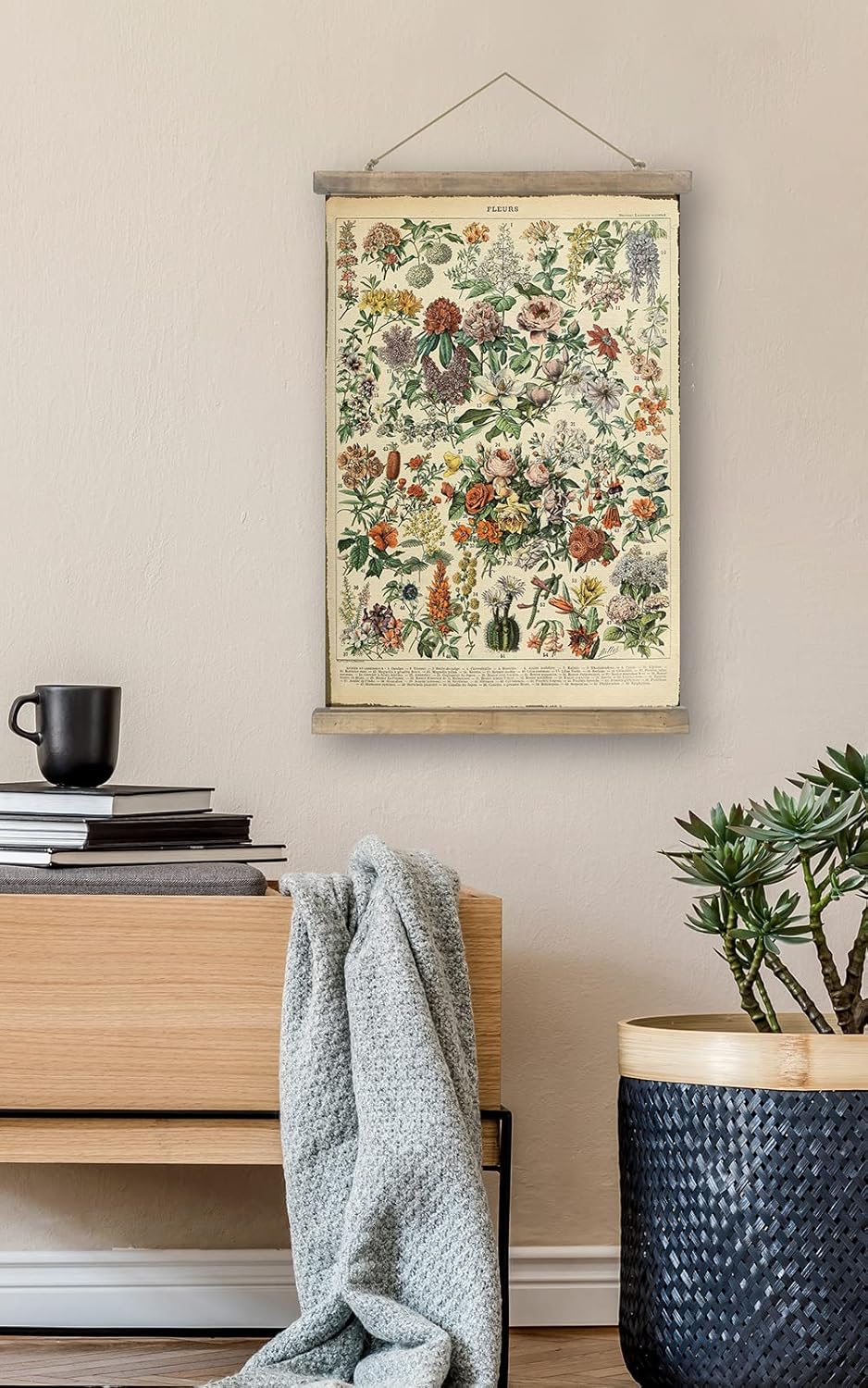 SHOXREM Vintage Poster,Rustic Art Prints, Retro Style of Wall Hanging for Living Room Office Classroom Bedroom Playroom Apartment Decor. (Botany of Flower 1Panels, 16“ x 24”)