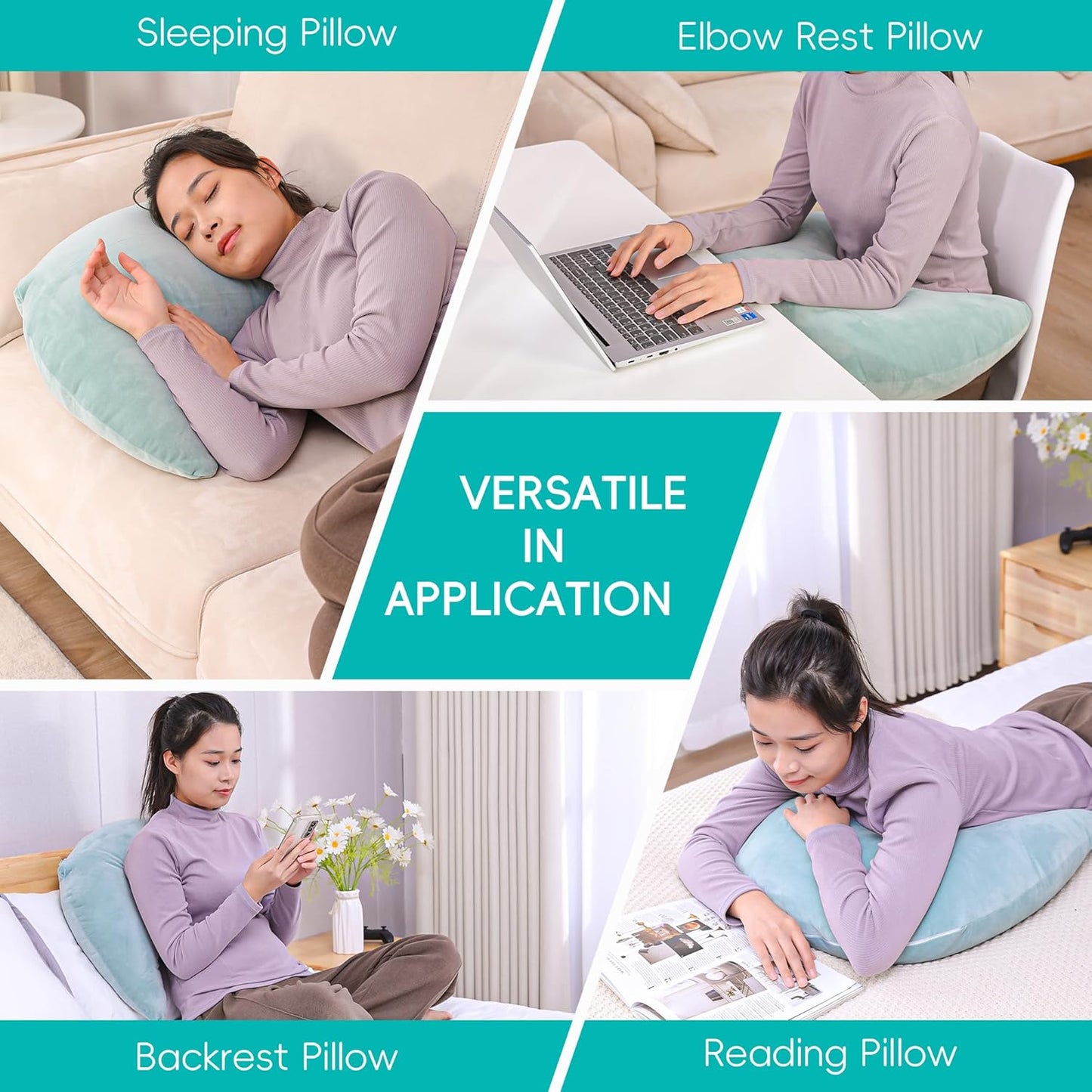 TYYIHUA Gaming Pillow for Lap Arm Rest Gaming, for Reading, Working, Reading Pillow, Lap Pillow