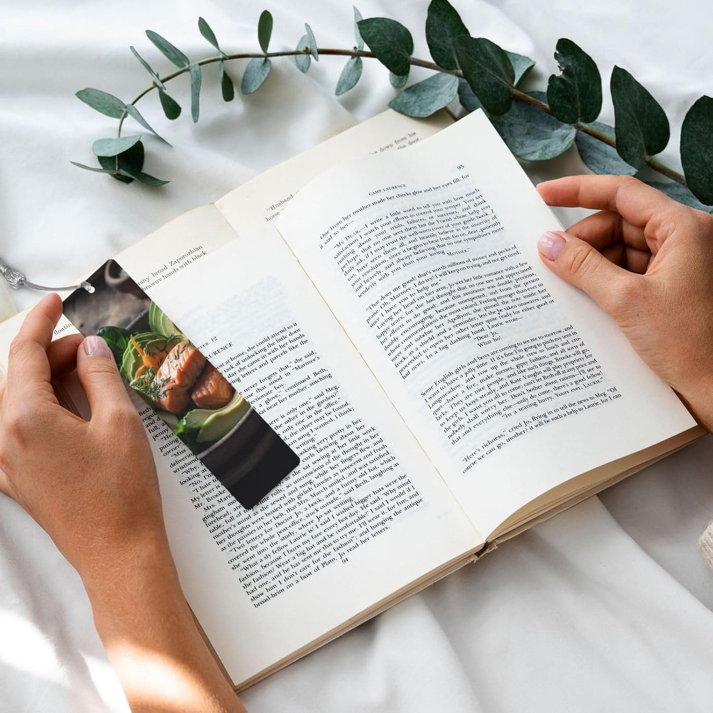 Food in Bowl Bookmarks Gifts for Women Men, Wooden Bookmarks for Book Lovers, Vintage Book Marks Ornaments with Tassel, Unique Personalized Reading Page Markers Gray