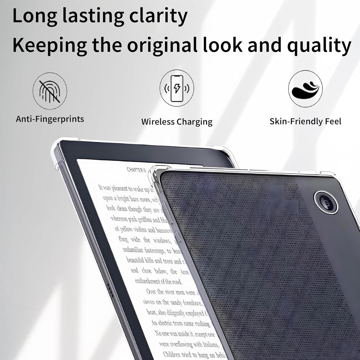 Clear Case for 7 inch Kobo Libra Colour(Model N428, 2024) and Kobo Libra 2(Model N418, 2021), Includes a Screen Protector - Ultra Clear Soft Flexible TPU Back Cover, Transparent.