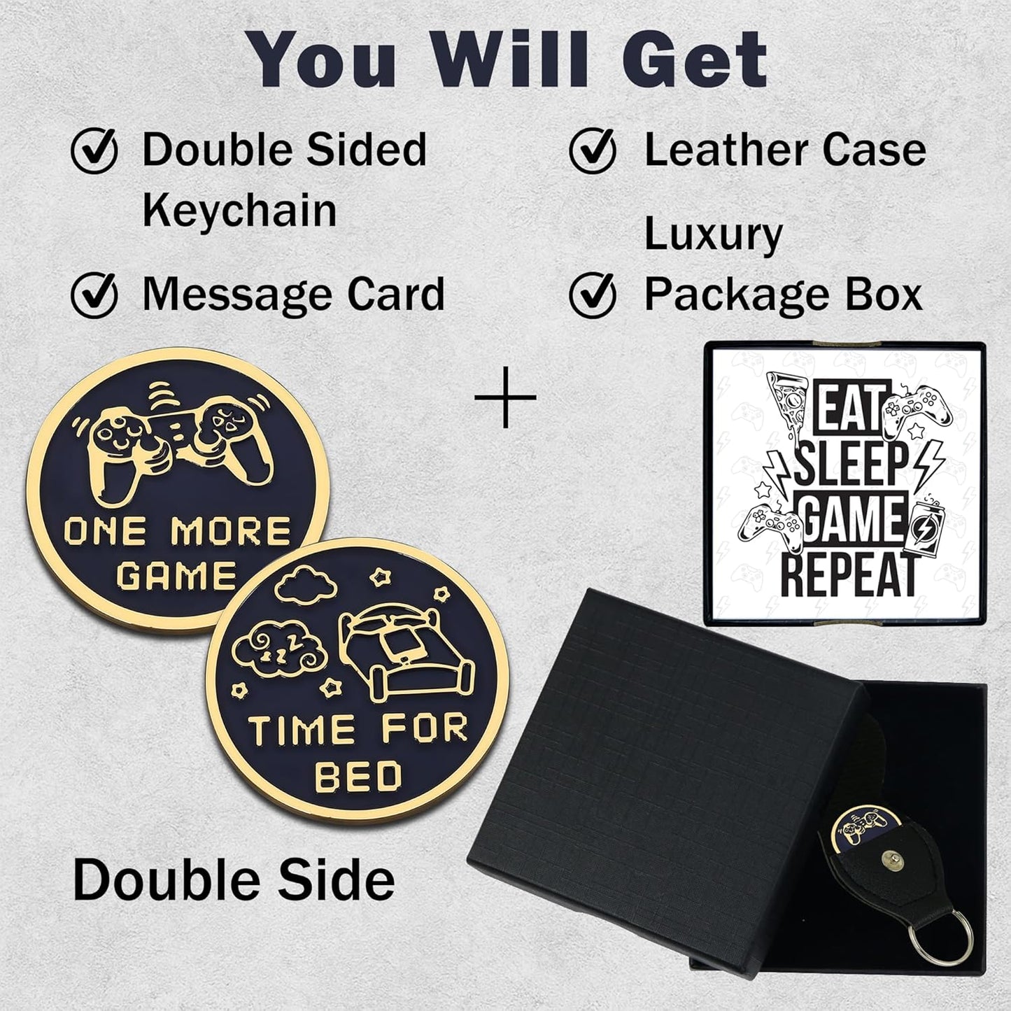 Funny Gifts for Gamers Flip Coin with Passion Card, Meaningful Video Game Keychain Double Sided Decision Maker Coin, Perfect Gamer Gifts for Men, Fun Gaming Decor, Cool Gaming Gift for Men Gamer Dad