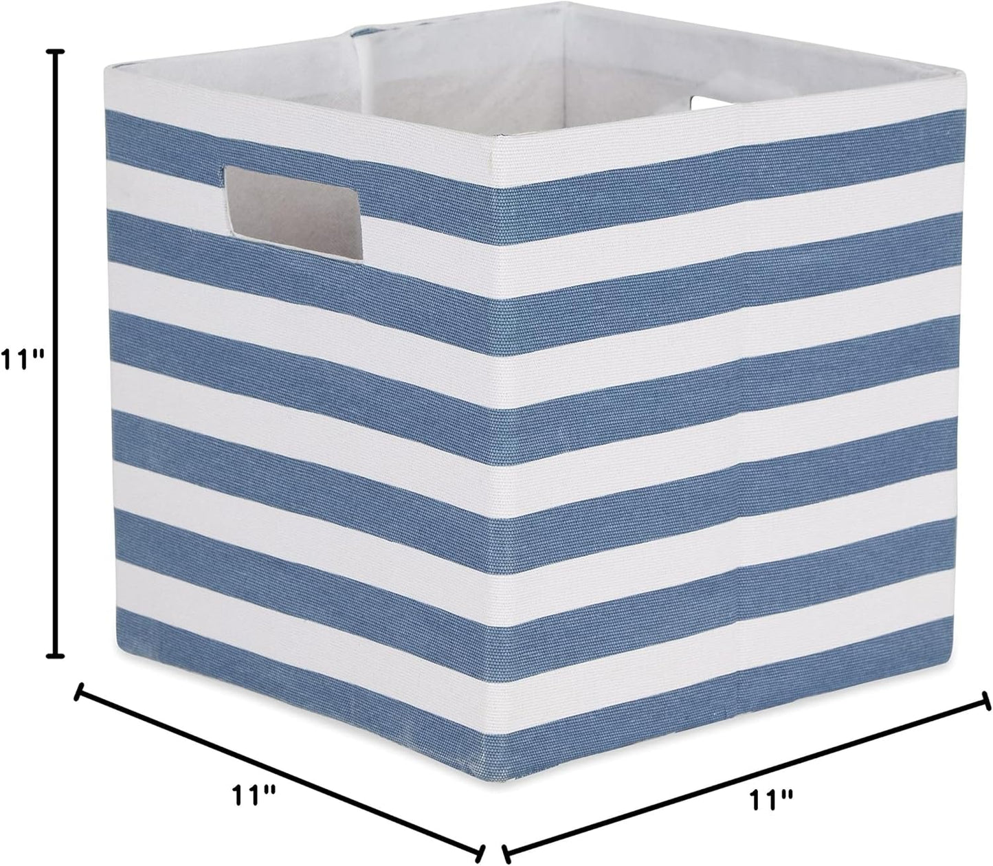 DII Polyester Cube Storage Collection Hard Sided Collapsible, 11x11x11, French Blue