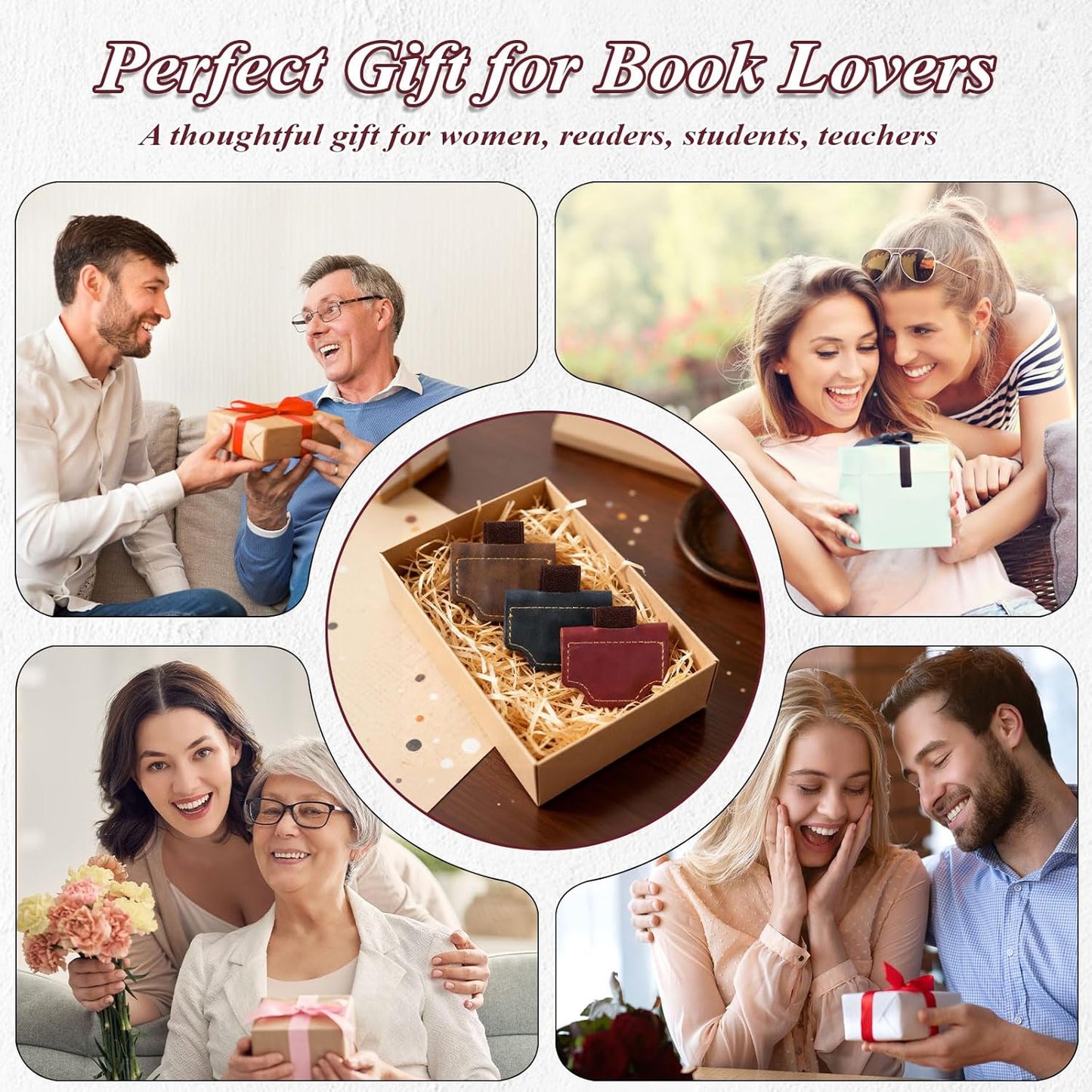 3 PCS Magnetic Pen Holders, Vintage Pen Holder for Notebook, Journal, Magnetic Pen Loop Holder Set for Readers, Book Lovers, PU Leather Book Mark Pencil Holder Clip for Women Men