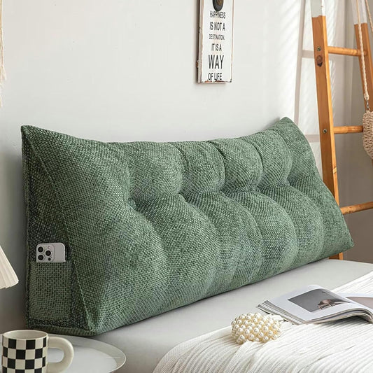 Large Headboard Pillow Headboard Wedge Pillow Bed Rest Reading Pillow Bolster Triangular Pillow Backrest Positioning Support Long Pillow for Daybed, Full-47x20x8in