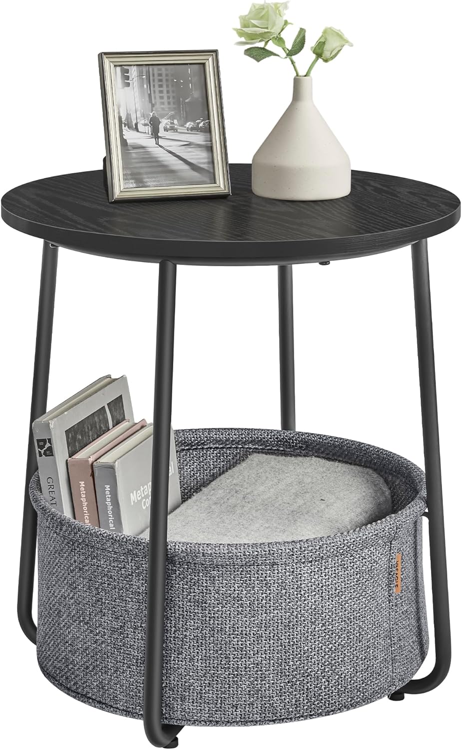 VASAGLE Small Side Table, Accent Sling Chair