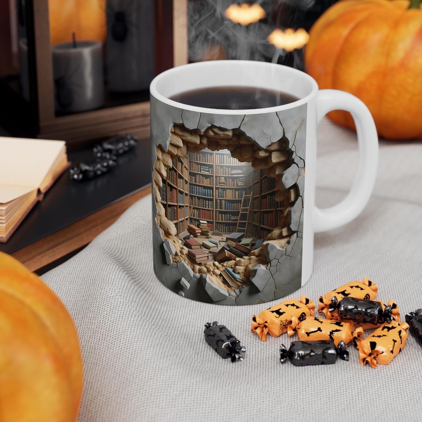 Library Bookshelf Mugs Bookish Gifts For Books Lovers Gifts For Book Lovers Women Bookshelf Coffee Mugs - Library Coffee Mug Gift Ideas Bookworm Gift For Reader, Writer (White Mug 11 Oz)