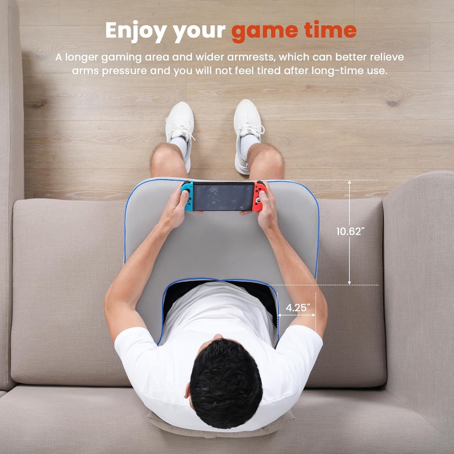 Reading Pillow for Gaming,Lap Desk Pillow for Laptop,Arm Rest Pillow for Reading, Working, Crocheting, Playing Steam Deck Switch or Sitting in Bed,Sofa