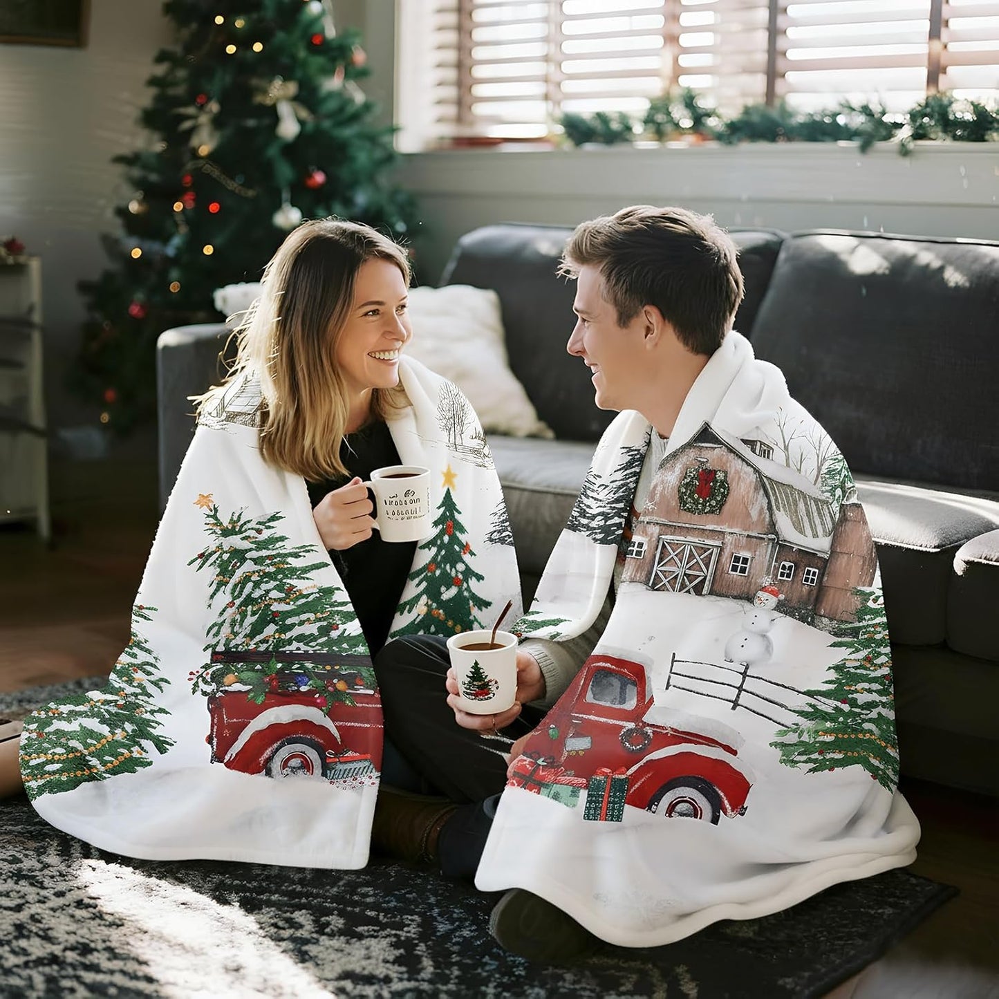 Christmas Flannel Throw Blanket 50x60 Inch – Soft 230 GSM Holiday Fleece Blanket for Couch, Bed & Sofa – Winter Xmas Decor & Gift for Adults and Kids