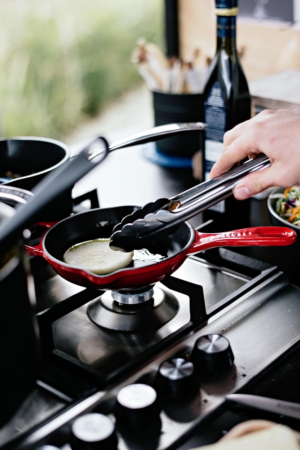 Le Creuset Enameled Cast Iron Signature Iron Handle Skillet, 6.33", Cerise