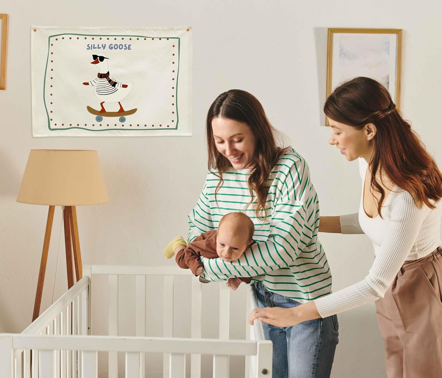 Silly Goose Nursery Rectangular Canvas Banner-Flag Wall Sign Decor for Boys Girls Toddler Kids,Baby Room Playroom Reading Room Bedroom Decor-Easter Baby Shower Birthday Christmas Gift