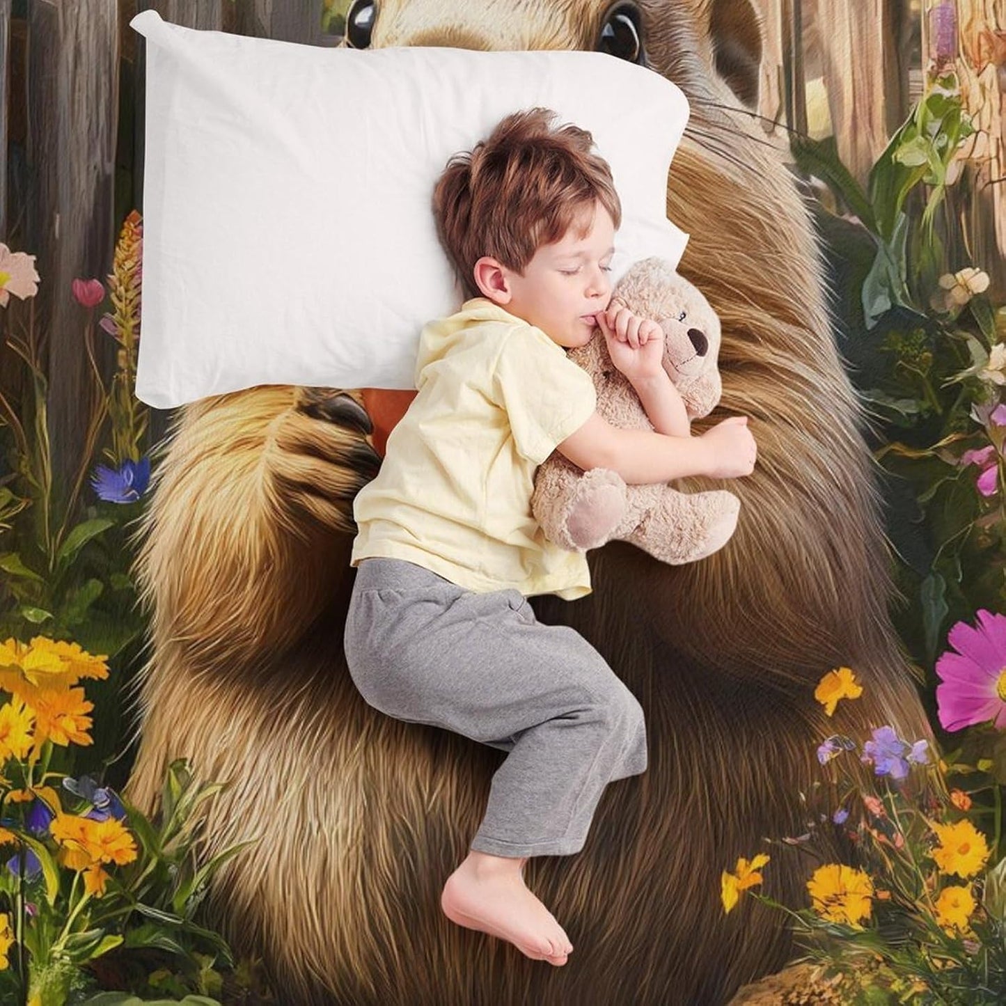 Funny Garden Groundhog Throw Blanket for Couch Bed Plush Cozy Fuzzy Flannel Blanket for All Season 40"x60"