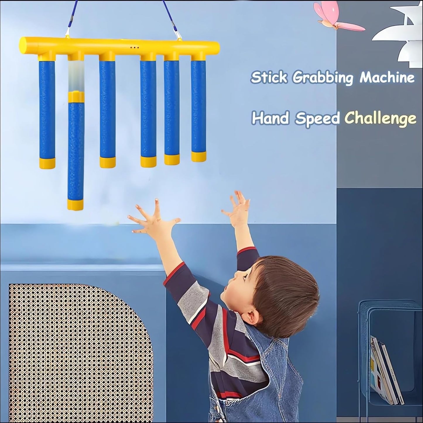 Tendry Reflex Drop Sticks Challenge Game, Hand Eye Coordination Training Toy, Upgrade Remote Control 3 Adjustable Speed