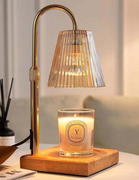 Candle Warmer Lamp with Timer, Dimmable Candle Warmer for Home Decor, Birthday Gifts for Women, Adjustable Height Wax Melt Warmer with 2 Bulbs