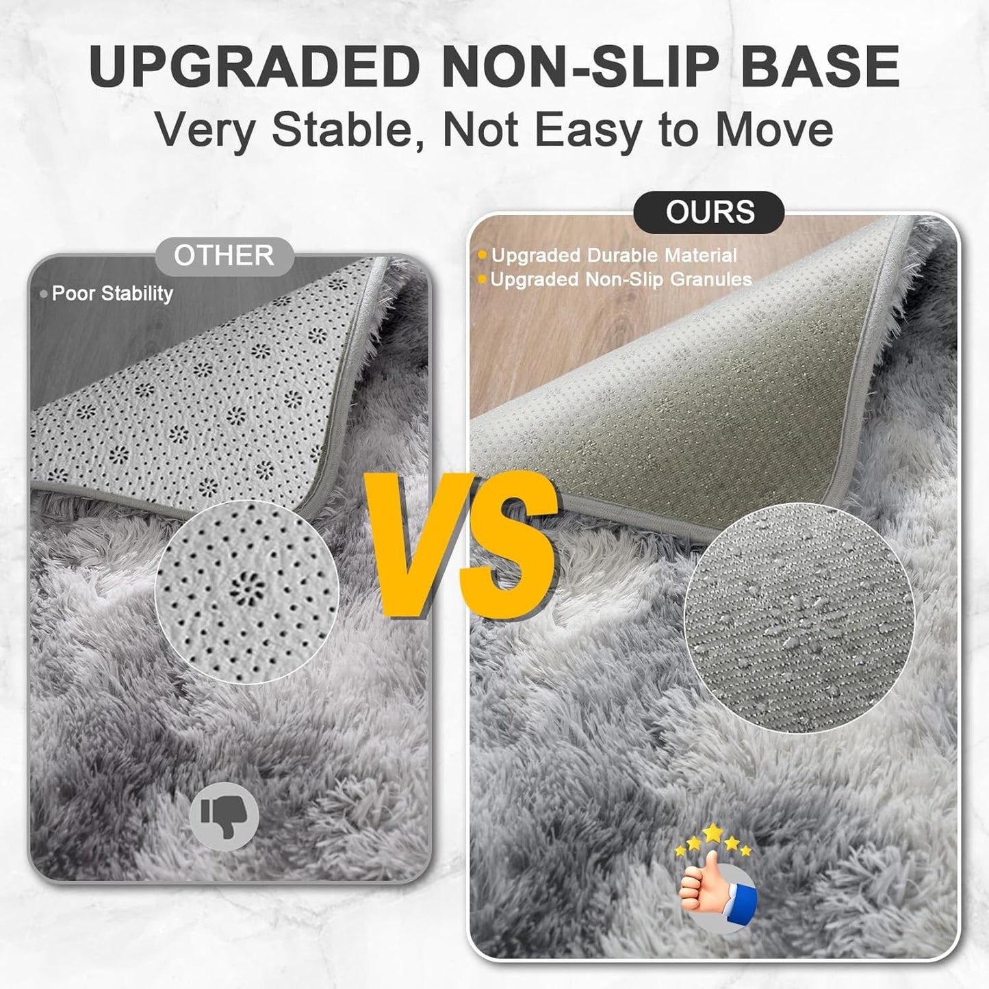 8x10 Tie-Dyed White & Grey Machine Washable Large Area Rugs for Living Room, Bedroom, Fluffy Shag Fuzzy Plush Soft Carpets, Fluffy Rugs for Kids,Nursery, Decor Aesthetic